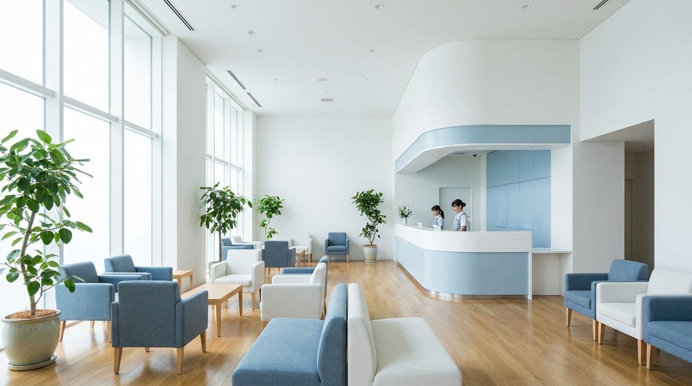 Recepção moderna da Clínica Vitalis